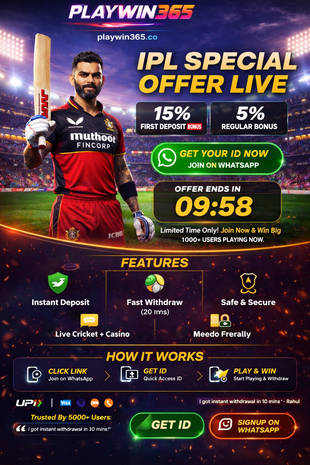 Playwin365 IPL Offer
